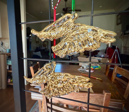 Golden Soaring Pelican Ornament (Large)