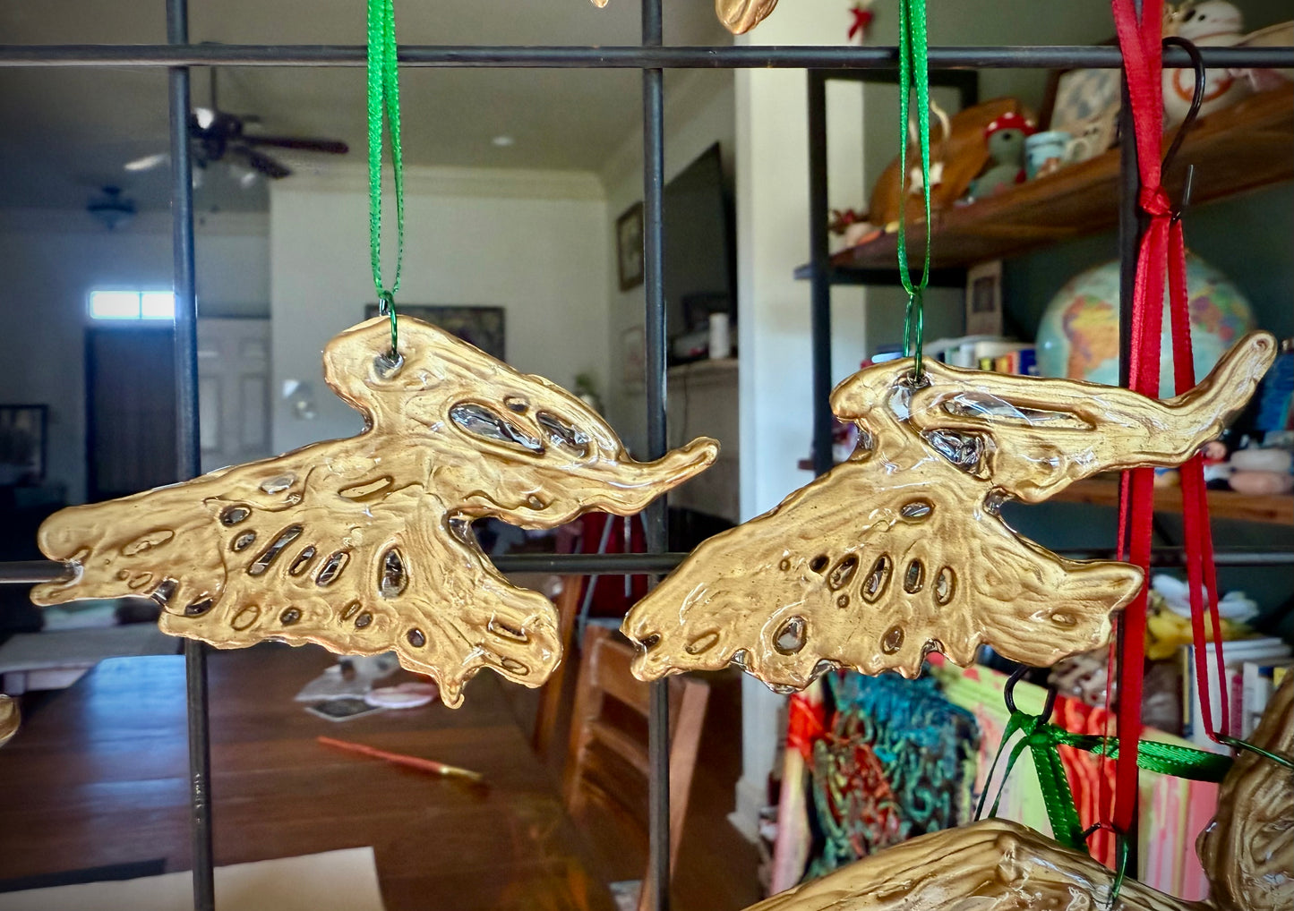 Golden Soaring Pelican Ornament (Small)