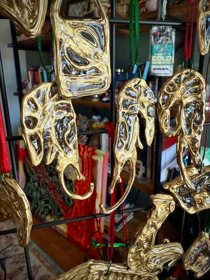 Golden Shrimp Ornament