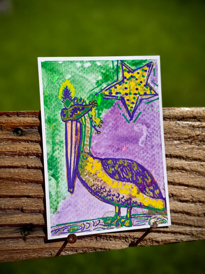 Mardi Gras Queen Pelican - Print