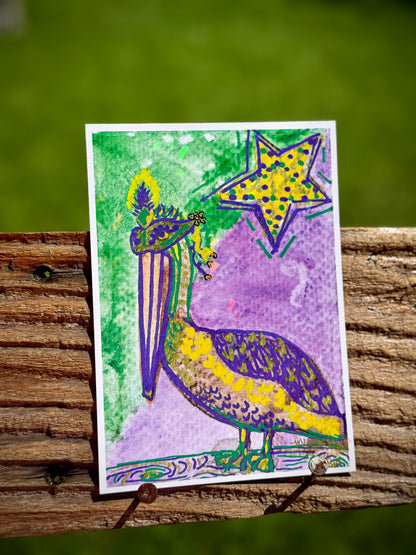 Mardi Gras Queen Pelican - Print