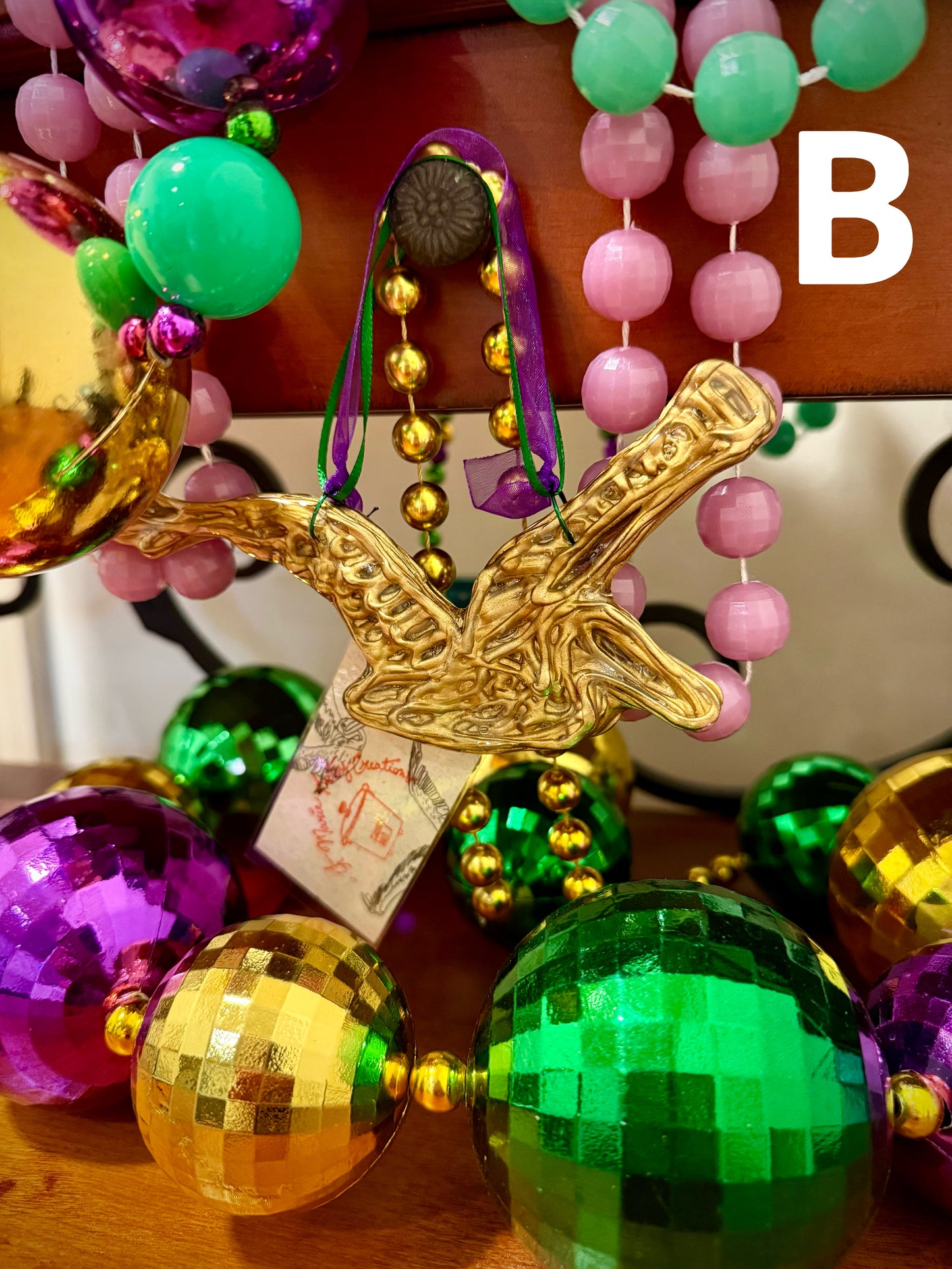 Golden Arms Wide Open Pelican Ornament