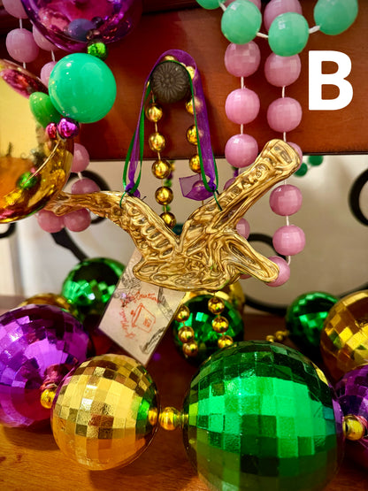 Golden Arms Wide Open Pelican Ornament