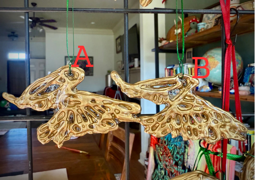 Golden Soaring Pelican Ornament (Small)